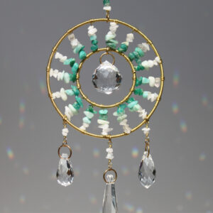 Łapacz słońca Kiran z amazonitem i kamieniem księżycowym