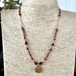 Savita - Naszyjnik z rubinem i turmalinem