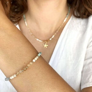 Bransoletka Jhanvi z amazonitem i cytrynem