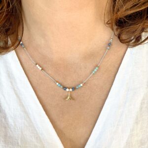Naszyjnik Arja z amazonitem i kyanitem