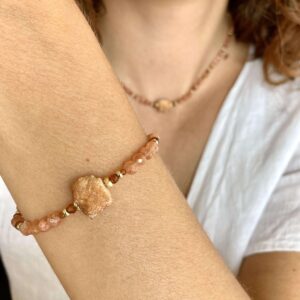 Naszyjnik Gauri z k. słonecznym i druzą agatu