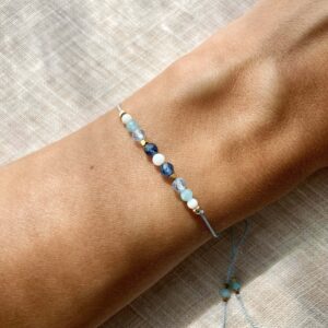 Bransoletka Niyati z akwamarynem i kyanitem