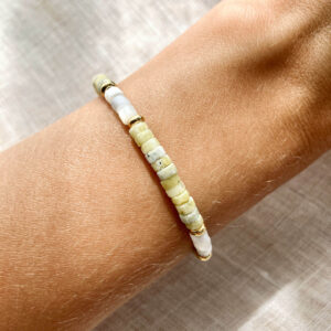 Bransoletka Saranya z masą perłową i lizardytem