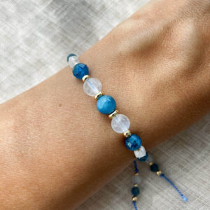 Bransoletka Shravani z k.księżycowym i apatytem