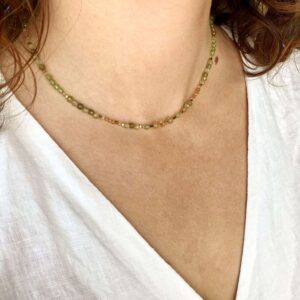 Naszyjnik Soha z zielonym granatem i cytrynem