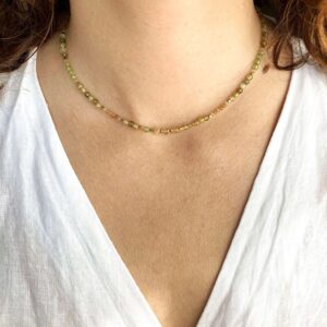 Naszyjnik Soha z zielonym granatem i cytrynem