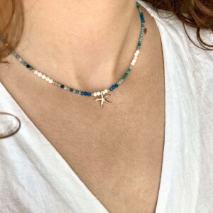 Naszyjnik Sumi z apatytem i chryzokolą