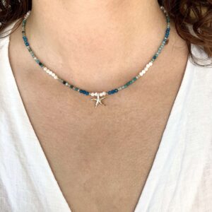 Naszyjnik Sumi z apatytem i chryzokolą