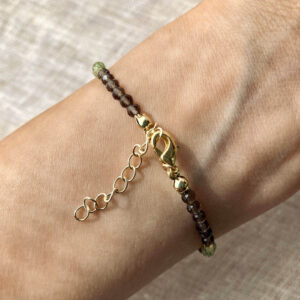 Bransoletka Vamsi z prehnitem i kwarcem dymnym