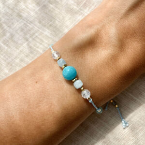 Bransoletka Visha z akwamarynem i amazonitem