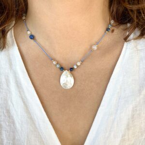 Naszyjnik Yatra z akwamarynem i kyanitem