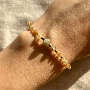 Bransoletka Anshu z cytrynem i zielonym granatem