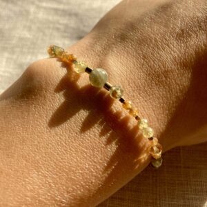 Bransoletka Anshu z cytrynem i zielonym granatem