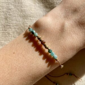 Bransoletka z chryzokolą i hematytem