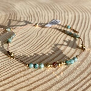 Bransoletka z chryzokolą i hematytem