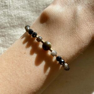 Bransoletka z turmalinem i obsydianem