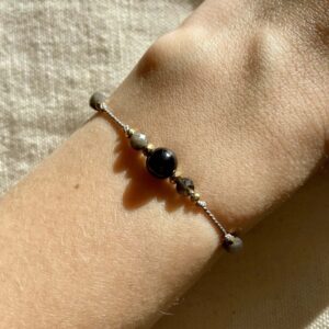 Bransoletka z turmalinem i obsydianem