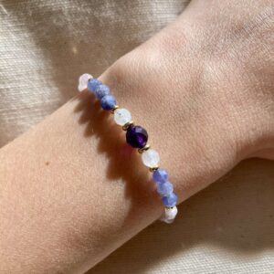 Bransoletka z ametystem i tanzanitem