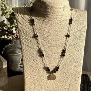 Naszyjnik z turmalinem i obsydianem