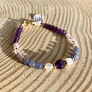 Bransoletka z ametystem i tanzanitem