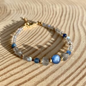 Bransoletka z kyanitem i labradorytem