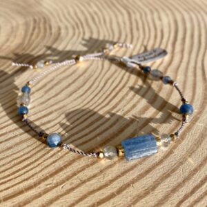 Bransoletka z kyanitem i labradorytem