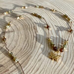 Naszyjnik z granatem i szmaragdem kenijskim