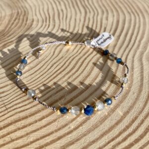 Bransoletka z kyanitem i labradorytem