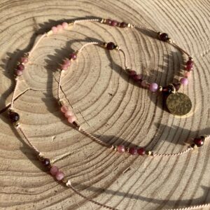 Naszyjnik z rubinem i turmalinem