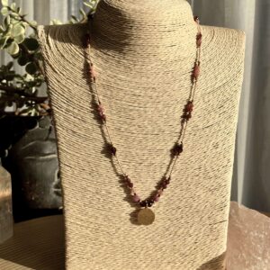 Naszyjnik z rubinem i turmalinem