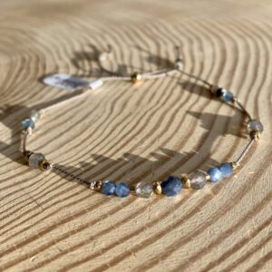 Bransoletka z kyanitem i labradorytem
