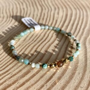 Bransoletka z chryzokolą i hematytem