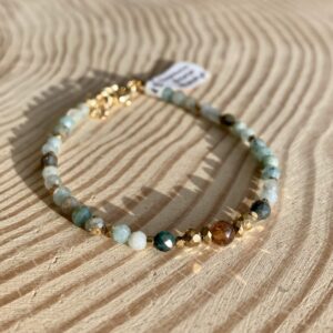 Bransoletka z chryzokolą i hematytem